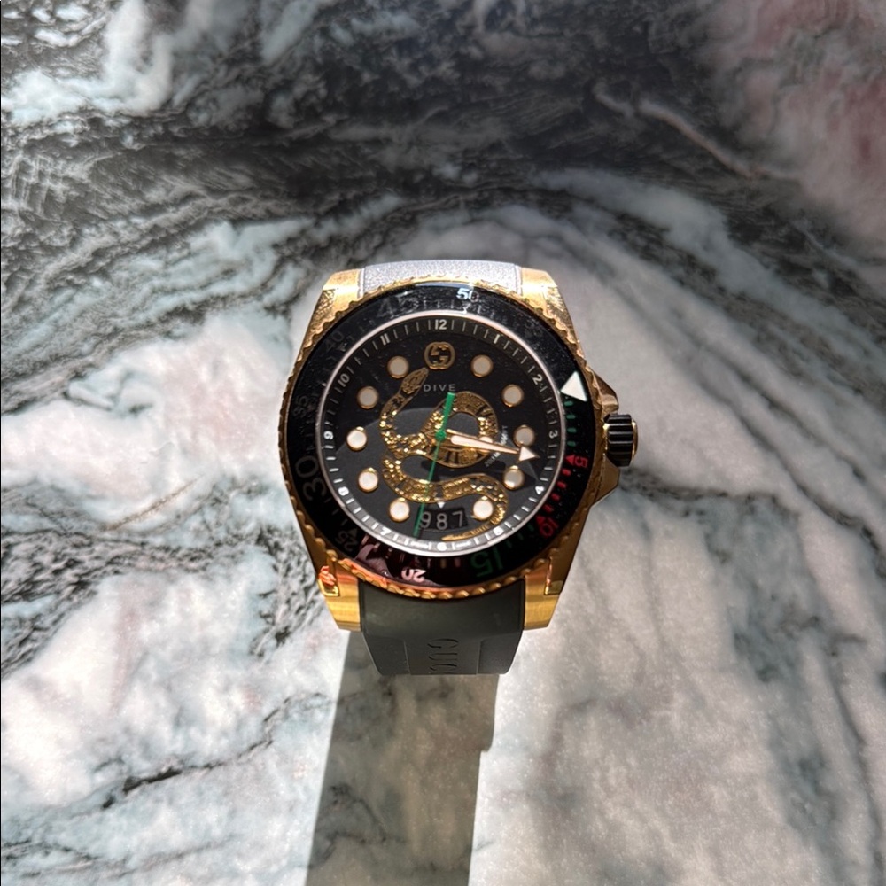Gold and Black Men's Watch
